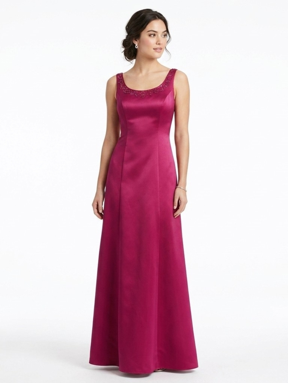 NWT David's Bridal Satin Embroidered Ball Gown Apple Red Prom Bridesmaid Size 2